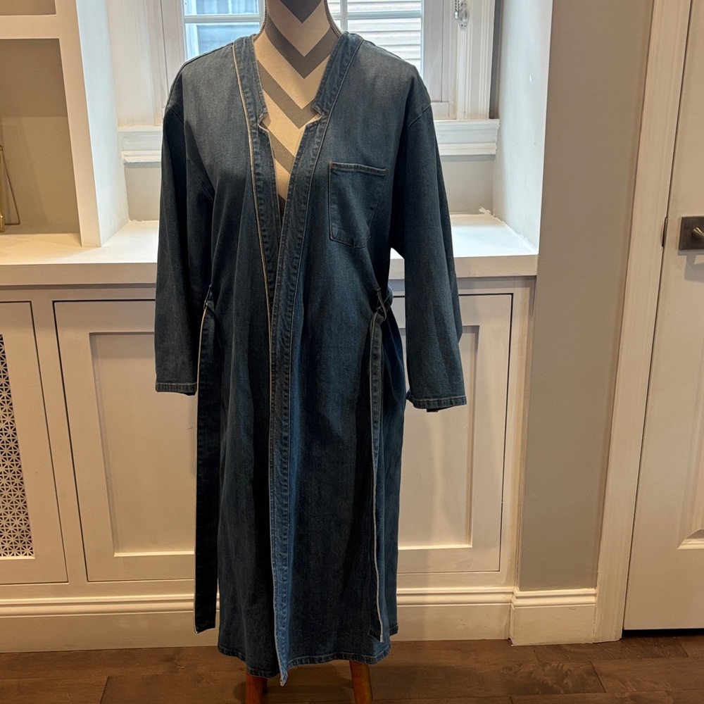 Women's Medium Wash Denim Wrap Jacket